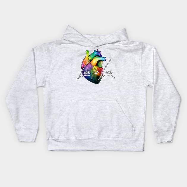 Love is Love Heart Kids Hoodie by Heather Dorsch Creations